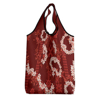 Mokihana Maile and Ilima Leis Grocery Bag Ulaʻula Hawaiian Tapa Quilt Pattern - Polynesian Pride