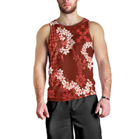 Mokihana Maile and Ilima Leis Men Tank Top Ulaʻula Hawaiian Tapa Quilt Pattern - Polynesian Pride