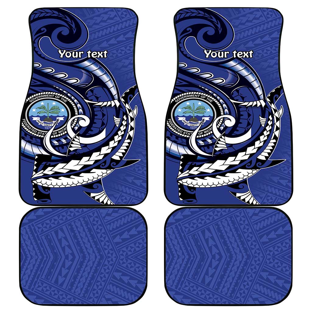Personalized FSM 1986 Independence Day Car Mats Polynesian Shark Tattoo Style