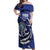 Personalized FSM 1986 Independence Day Off Shoulder Maxi Dress Polynesian Shark Tattoo Style