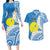 Personalized Palau 1994 Belau Rekid Couples Matching Long Sleeve Bodycon Dress and Hawaiian Shirt Polynesian Plumeria Style