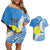 Personalized Palau 1994 Belau Rekid Couples Matching Off Shoulder Short Dress and Hawaiian Shirt Polynesian Plumeria Style