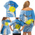 Personalized Palau 1994 Belau Rekid Family Matching Off Shoulder Short Dress and Hawaiian Shirt Polynesian Plumeria Style