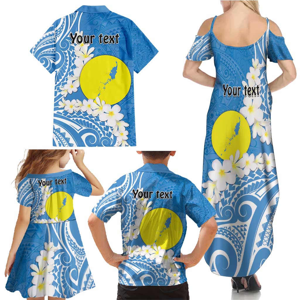 Personalized Palau 1994 Belau Rekid Family Matching Summer Maxi Dress and Hawaiian Shirt Polynesian Plumeria Style
