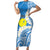 Personalized Palau 1994 Belau Rekid Short Sleeve Bodycon Dress Polynesian Plumeria Style