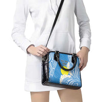 Personalized Palau 1994 Belau Rekid Shoulder Handbag Polynesian Plumeria Style