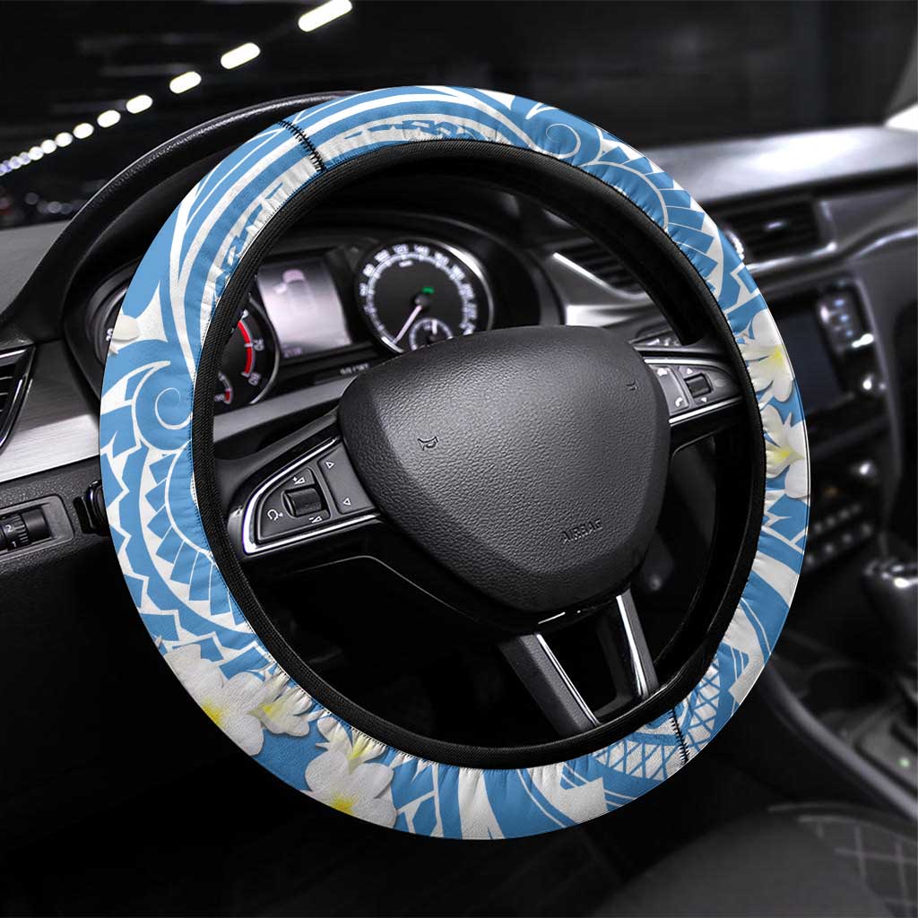 Palau 1994 Belau Rekid Steering Wheel Cover Polynesian Plumeria Style