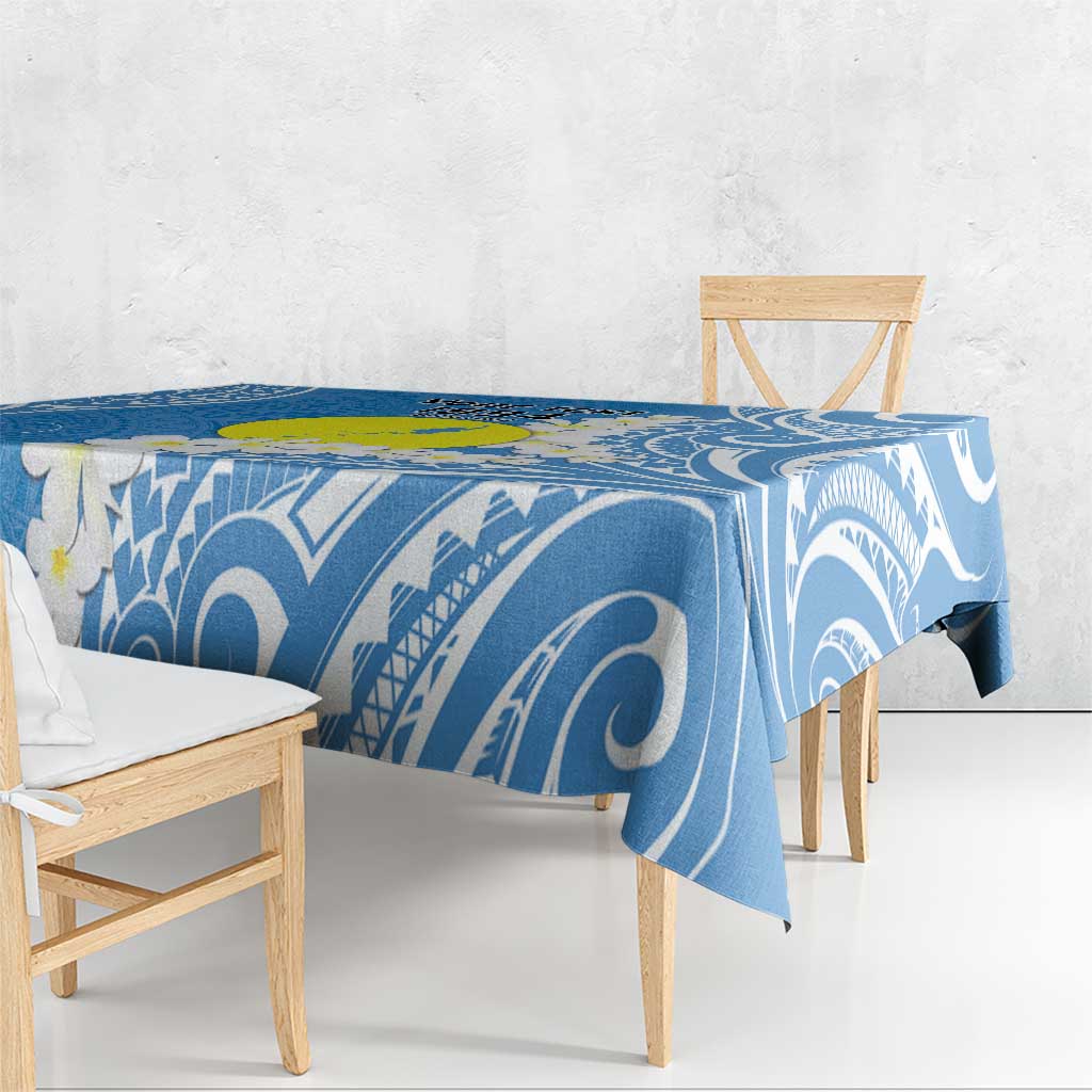 Personalized Palau 1994 Belau Rekid Tablecloth Polynesian Plumeria Style