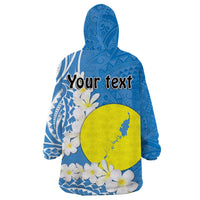 Personalized Palau 1994 Belau Rekid Wearable Blanket Hoodie Polynesian Plumeria Style