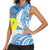 Personalized Palau 1994 Belau Rekid Women Sleeveless Polo Shirt Polynesian Plumeria Style