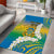 Personalised Tuvalu 1978 Independence Day Area Rug Polynesian Plumeria Style