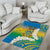 Personalised Tuvalu 1978 Independence Day Area Rug Polynesian Plumeria Style