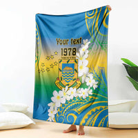 Personalised Tuvalu 1978 Independence Day Blanket Polynesian Plumeria Style LT9 - Polynesian Pride