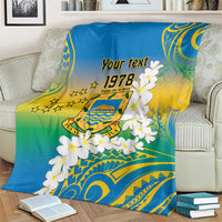 Personalised Tuvalu 1978 Independence Day Blanket Polynesian Plumeria Style LT9 - Polynesian Pride