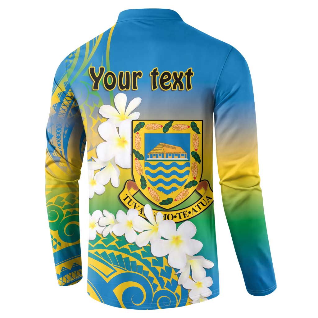 Personalised Tuvalu 1978 Independence Day Button Sweatshirt Polynesian Plumeria Style LT9 - Polynesian Pride