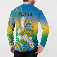 Personalised Tuvalu 1978 Independence Day Button Sweatshirt Polynesian Plumeria Style LT9 - Polynesian Pride
