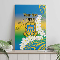 Personalised Tuvalu 1978 Independence Day Canvas Wall Art Polynesian Plumeria Style LT9 - Polynesian Pride