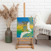 Personalised Tuvalu 1978 Independence Day Canvas Wall Art Polynesian Plumeria Style LT9 - Polynesian Pride