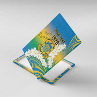 Personalised Tuvalu 1978 Independence Day Canvas Wall Art Polynesian Plumeria Style LT9 With Frame Gradient - Polynesian Pride