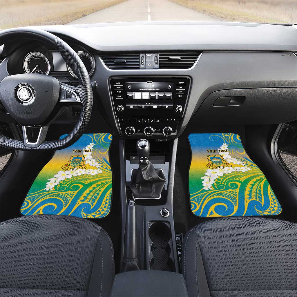 Personalised Tuvalu 1978 Independence Day Car Mats Polynesian Plumeria Style LT9 Set 2pcs - Front Gradient - Polynesian Pride