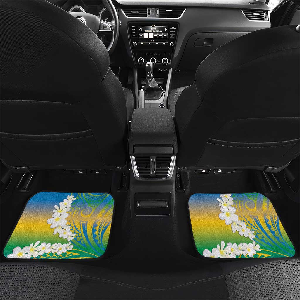 Personalised Tuvalu 1978 Independence Day Car Mats Polynesian Plumeria Style LT9 Set 2pcs - Back Gradient - Polynesian Pride