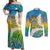 Personalised Tuvalu 1978 Independence Day Couples Matching Off Shoulder Maxi Dress and Long Sleeve Button Shirt Polynesian Plumeria Style