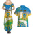 Personalised Tuvalu 1978 Independence Day Couples Matching Summer Maxi Dress and Hawaiian Shirt Polynesian Plumeria Style