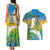 Personalised Tuvalu 1978 Independence Day Couples Matching Tank Maxi Dress and Hawaiian Shirt Polynesian Plumeria Style