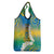 Personalised Tuvalu 1978 Independence Day Grocery Bag Polynesian Plumeria Style