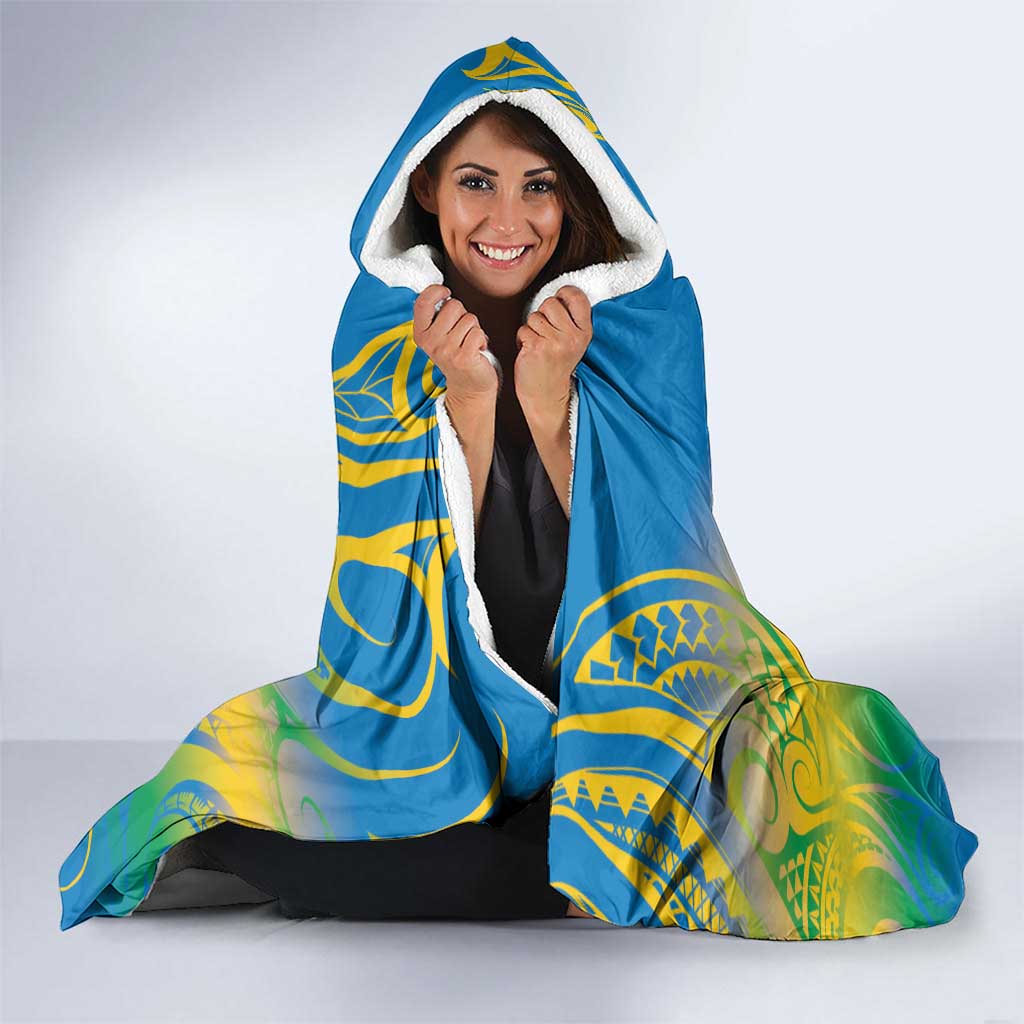 Personalised Tuvalu 1978 Independence Day Hooded Blanket Polynesian Plumeria Style LT9 - Polynesian Pride