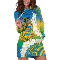 Personalised Tuvalu 1978 Independence Day Hoodie Dress Polynesian Plumeria Style LT9 Gradient - Polynesian Pride