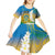 Personalised Tuvalu 1978 Independence Day Kid Short Sleeve Dress Polynesian Plumeria Style