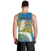 Personalised Tuvalu 1978 Independence Day Men Tank Top Polynesian Plumeria Style LT9 - Polynesian Pride