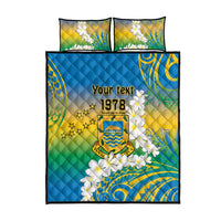 Personalised Tuvalu 1978 Independence Day Quilt Bed Set Polynesian Plumeria Style LT9 - Polynesian Pride