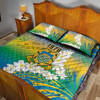 Personalised Tuvalu 1978 Independence Day Quilt Bed Set Polynesian Plumeria Style LT9 - Polynesian Pride