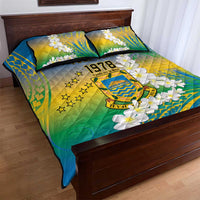 Personalised Tuvalu 1978 Independence Day Quilt Bed Set Polynesian Plumeria Style LT9 - Polynesian Pride