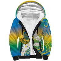Personalised Tuvalu 1978 Independence Day Sherpa Hoodie Polynesian Plumeria Style LT9 Unisex Gradient - Polynesian Pride