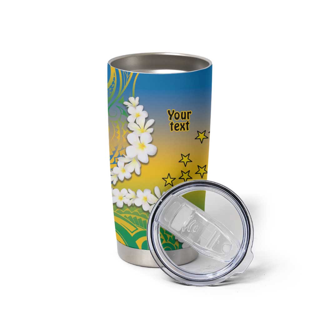 Personalised Tuvalu 1978 Independence Day Tumbler Cup Polynesian Plumeria Style LT9 - Polynesian Pride
