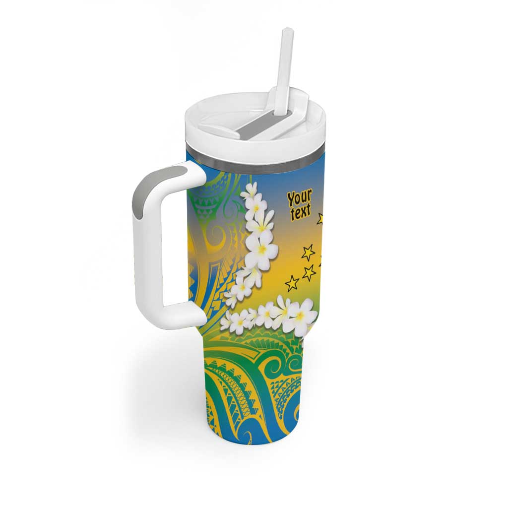 Personalised Tuvalu 1978 Independence Day Tumbler With Handle Polynesian Plumeria Style LT9 - Polynesian Pride