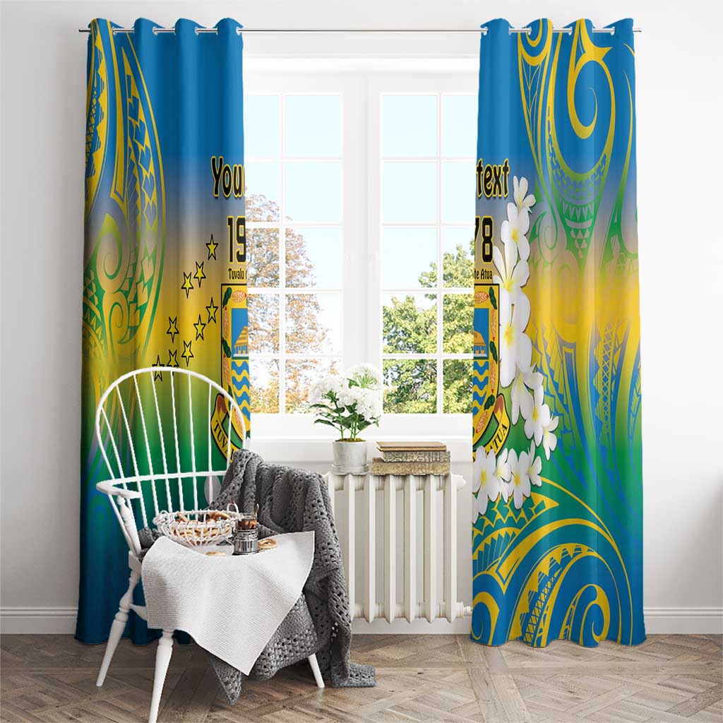 Personalised Tuvalu 1978 Independence Day Window Curtain Polynesian Plumeria Style LT9 - Polynesian Pride