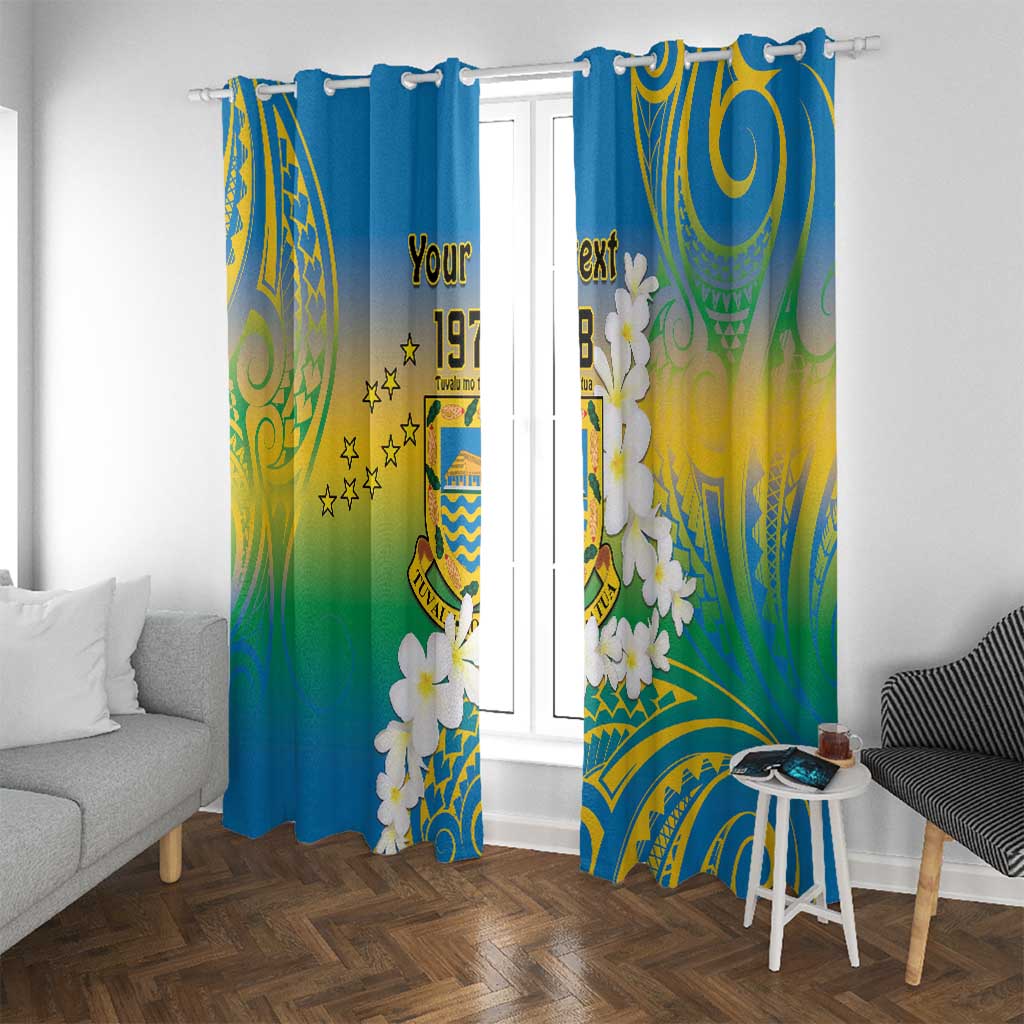 Personalised Tuvalu 1978 Independence Day Window Curtain Polynesian Plumeria Style LT9 With Grommets Gradient - Polynesian Pride