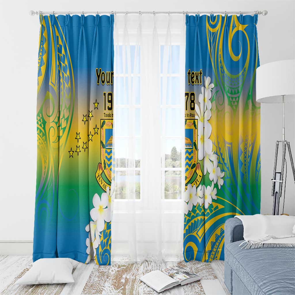 Personalised Tuvalu 1978 Independence Day Window Curtain Polynesian Plumeria Style LT9 - Polynesian Pride