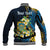 Personalised Tuvalu Beautiful Plumeria Flower Baseball Jacket