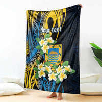 Personalised Tuvalu Beautiful Plumeria Flower Blanket LT9 - Polynesian Pride