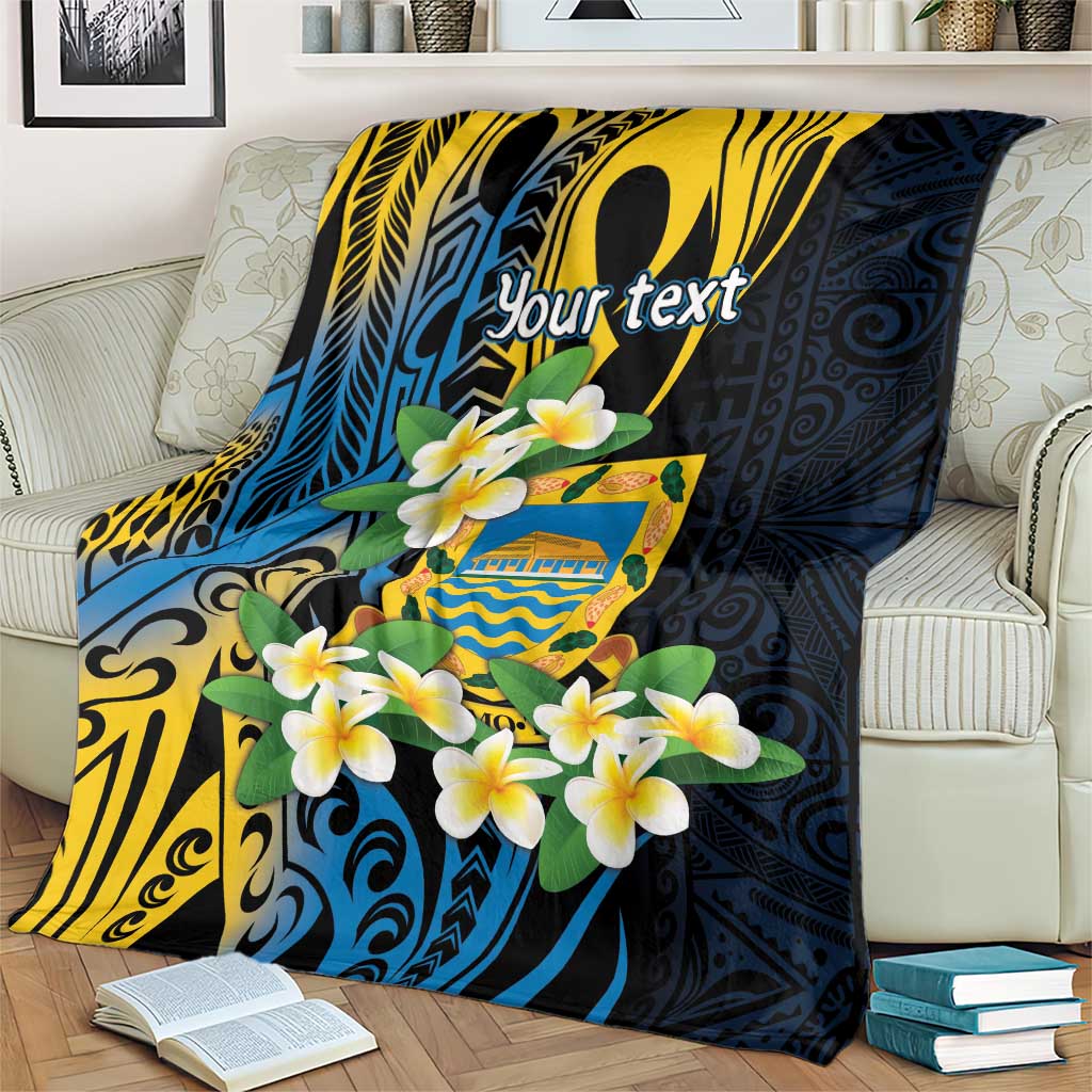Personalised Tuvalu Beautiful Plumeria Flower Blanket LT9 - Polynesian Pride