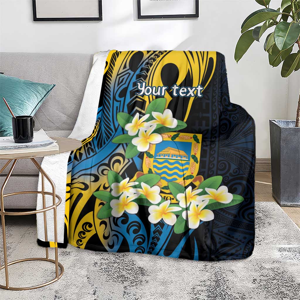 Personalised Tuvalu Beautiful Plumeria Flower Blanket LT9 - Polynesian Pride