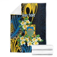 Personalised Tuvalu Beautiful Plumeria Flower Blanket LT9 - Polynesian Pride