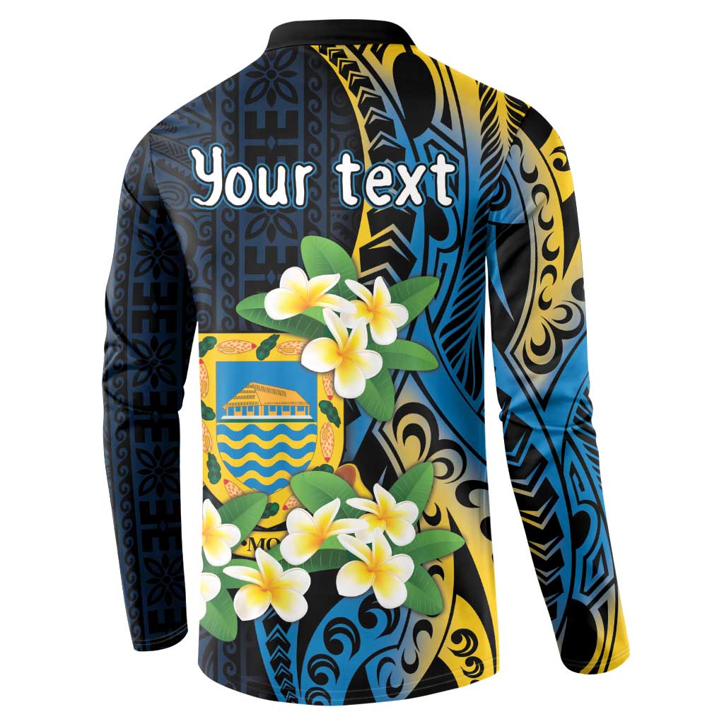 Personalised Tuvalu Beautiful Plumeria Flower Button Sweatshirt LT9 - Polynesian Pride