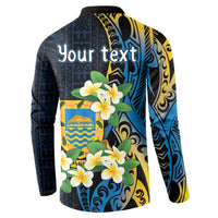 Personalised Tuvalu Beautiful Plumeria Flower Button Sweatshirt LT9 - Polynesian Pride