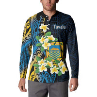 Personalised Tuvalu Beautiful Plumeria Flower Button Sweatshirt LT9 - Polynesian Pride